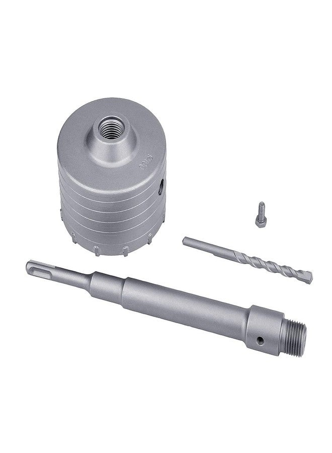 UPTODATETOOLS 100mm 4 inch Concrete Hole Saw with 300mm SDS Plus Shank Connecting Rod,Tungsten Carbide Teeth Cement Hole Saw for Cement Brick Concrete Stone Wall 100mm - Image 1